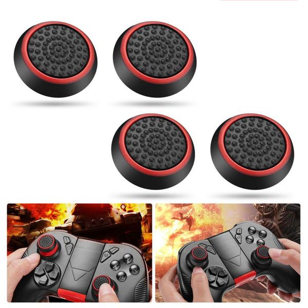 Silicone Analog Joystick Thumbstick Cases Anti-slip Thumb Stick Grip Caps Case pour PS3 PS4 PS5 Xbox 360 Xbox One Games Controller Covers Parts 4PCS / Set