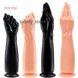 Siliconen en metalen handdildo buttplug juguetes seksuals fistin ass massagerarm enorme dildo fisting anaal seksspeelgoed voor vrouwen