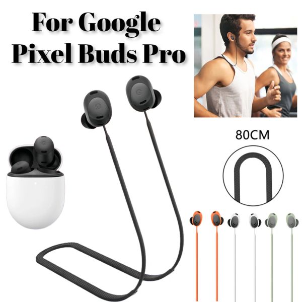 Silicone Anti Lost Rope Bluetooth Bluetooth Bluetooth Correa para el cuello para Google Pixel Buds Pro Cadena de cable de la caja de los auriculares