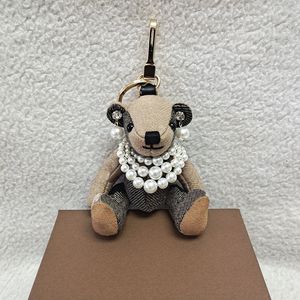 Designer Plaid Bear Keychain dames Luxry Pull Sac d'ours pendentif Pendre Clai de mode Mode de voiture avec boîte-cadeau