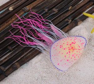 Silicone artificielle de méduse lueur dans le nage de natation nage aquarium décoration accessoire8892654