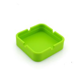 Silicone Ashtray 9 Colors Portable Shatterproof cuadrado Ashtray Home Coffee Shop Bar Hotel Office Men Ashtrays