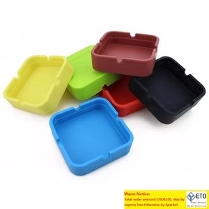 Cendrier en Silicone Mini cendrier carré Portable incassable écologique 9 couleurs maison café Bar hôtel hommes cendrier