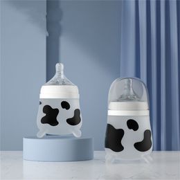 Siliconen Babyvoeding Fles Leuke Koe Imitating Moedermelk voor Born Infant Anti Colic Anti Storing Levert 285 H1