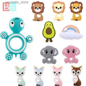 Silicone Baby Teethers Turtle 1PC Food Grade Animal Silicone Tiny Rod Children's Goods Nurse Gift Baby Teether Toys Bite Bites L230518