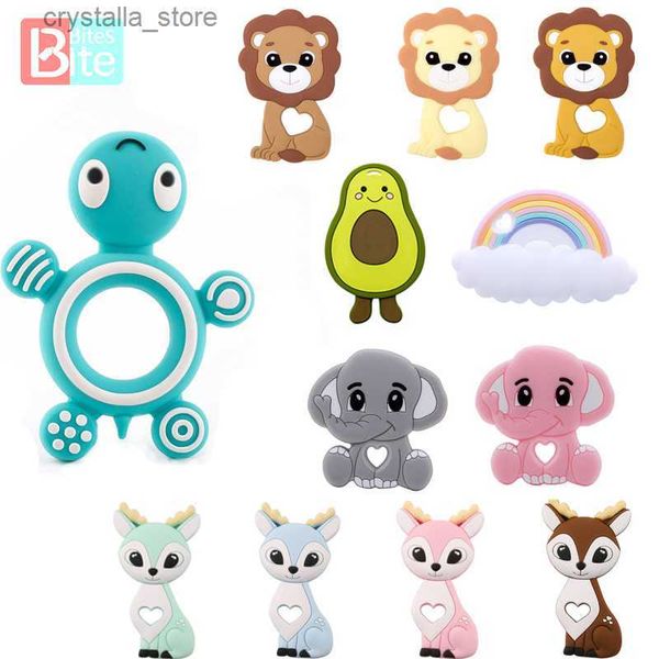 Silicone Bébé Dents Tortue 1 PC De Qualité Alimentaire Animal Silicone Petite Tige Marchandises Pour Enfants Infirmière Cadeau Bébé Dentition Jouets Bite Bites L230518