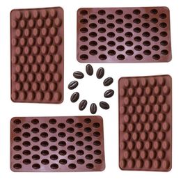 Siliconen bakvormen chocolade koffiebonen vormige mallen schimmel jelly ijs snoep suiker tool koken gereedschap taart decoratie bakken