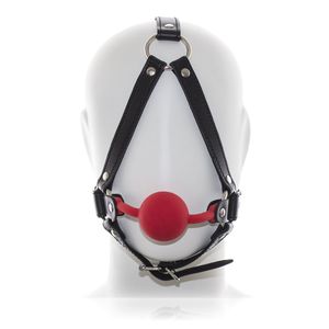 Jouets pour adultes Silicone balle Gag cuir tête harnais Bondage fétiche retenue esclave jeu de rôle # R501