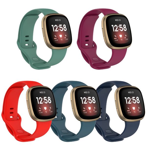 Bracelet en silicone pour Fitbit Versa 3 montre intelligente Double-Buck étanche petite grande femmes hommes Bracelet bande pour bracelet Fitbit Sense