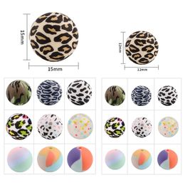 Siliconen Kralen Food Grade Bijtring Ronde Leopard Bead Baby Turkije Tandjes voor DIY 20220301 Q2