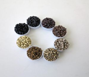 Siliconen kralen Micro -schakelring Beads Feather Stick Haarextensies met Mixcolored Beads 1000 pcs 40 mm20 mm20mm3000376