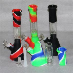 Silicone Beker Bongs Hookahs DAB Rigs Waterpijp Bong Unbreakable Oil Rig met Downstam 14mm Glass Bowl