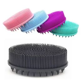 Siliconen body borstel baby shower spons droge massager badhanddoek voor body bast siliconen body scrubber rug scrubber u0304