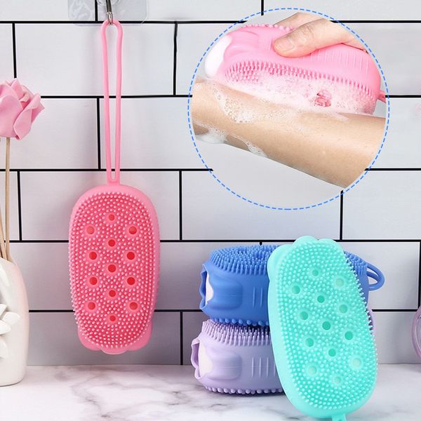 Silicone Body Brouple Exfoliant Bath Brush Body Wash Cleaner Loofah Back éproigneur exfoliant Sponge Crystal Hair Eraser