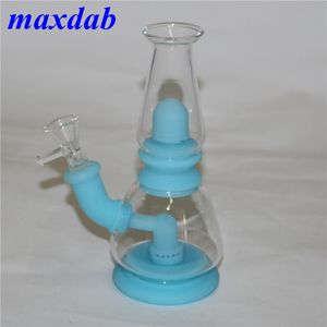 Siliconen Bong Hookahs Douchekop Percolator Gemakkelijke schone DAB -rigs met 4 mm Quartz Banger Mini Water Pipe