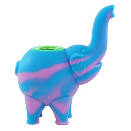 Bangs en silicone dab rigs bubbler Narguilés Brûleur à eau Pipes Forme d'éléphant