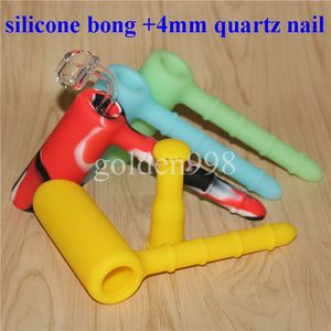 Hookahs Silicone Bongs 18.8 mm Joint Glass Sets Bubbler Water Pipes With Quartz Nails Mannelijk