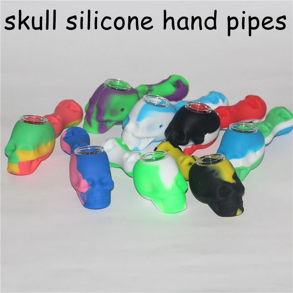 Silicone Bongs Pipes À Eau 4.25 pouces Portable Silicium Fumer Cuillère Pipe Incassable Percolateur Bong Brûleur À Huile avec bol