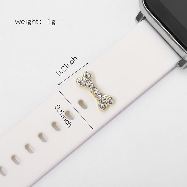 Bracelet en silicone Charmes pour Apple Watch Band Small Jewelry Accessories Charmes drôle de chien Charmes Os Nails pour Iwatch Sport Strap