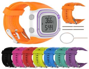 Bracelet de bracelet en silicone Sports Remplacement du bracelet en caoutchouc pour Garmin Foreunner 10 15 GPS Watch Gear Spor avec Tool2824051