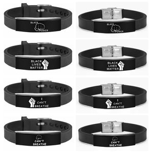 Siliconen Armbanden Zwart Lives Mody I CIDE BLANGELS Bangles voor Mannen Dames Mode Ontwerp Protest Zwart Verstelbare Letters Armband Sieraden