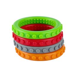 Siliconen baksteen ronde armband getextureerde kauwbangle melktanden voedselkwaliteit kinderziektes speelgoed voor peuter kinderen autisme