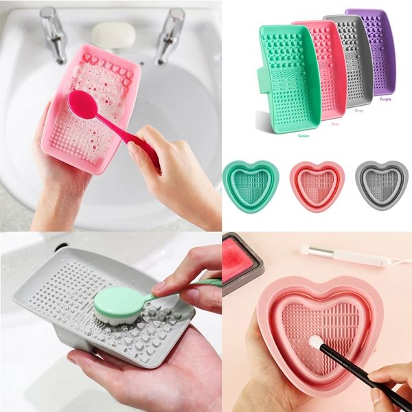 Silicone brosse nettoyant peinture maquillage brosse de lavage Gel tapis de nettoyage brosses nettoyant tampon épurateur conseil Palette de nettoyage