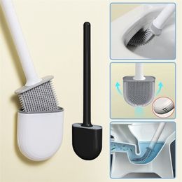 Siliconen borstel hoofd toilet lekvrije basis handige sanitaire opbergdeksel reiniging wallmounted 220815