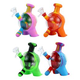 Silicone Bubbler Glas Water Bong Pijpen Hookah Dab Rigs Bongs Pipe Monster Gunstige Prijs Mix Kleuren voor Roken