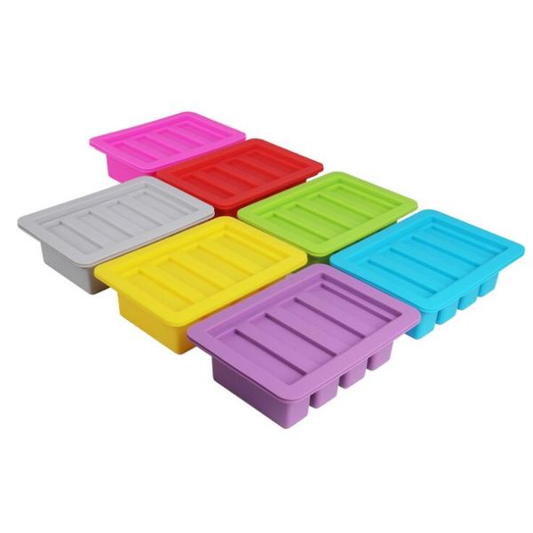 Molde de silicona para mantequilla, molde rectangular para barra de jabón, barras energéticas Winkie, muffins, Brownie, pan de maíz, pastel de queso, pudín, 4 moldes de rejilla