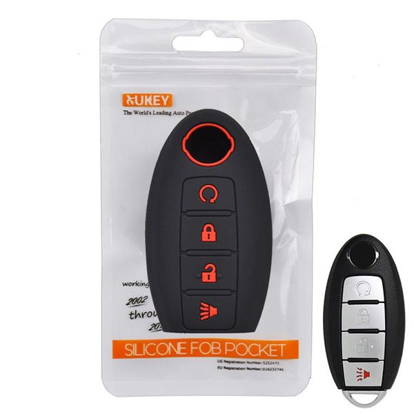 Étui en silicone pour clé de voiture pour Nissan Altima Maxima Murano Rogue Sentra Versa Titan Cover Keyless Remote Fob Shell 4 Button Protector247u