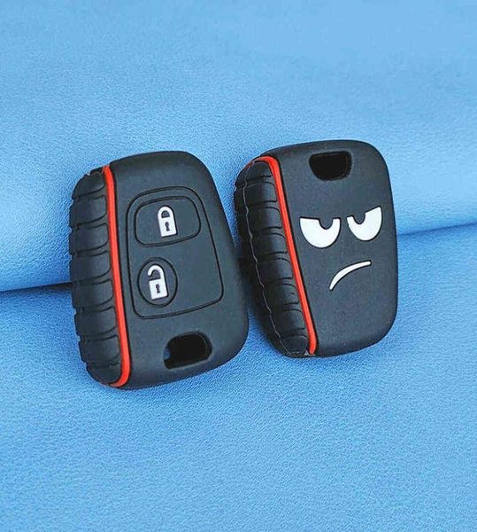 Funda de silicona para mando a distancia de coche, juego de tapas para AYGO, Citroen C1, C2, C3, Saxo, Peugeot 107, 206, 307, 207, 407, Skin8925288 remoto