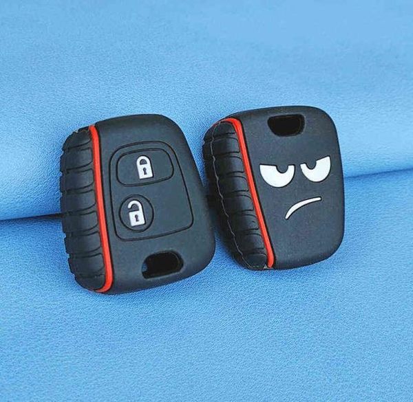 Silicone Car Key FOB COUVERTURE CAPIL CAP SET POUR AYGO pour Citroen C1 C2 C3 Saxo pour Peugeot 107 206 307 207 407 Remote Skin6763447