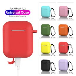 Coque en silicone pour Apple écouteurs casque accessoires Airpods 1/2 housse casque de protection airpod étuis Fit Apples Airpods 2/1 housses avec boucle