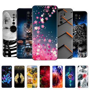 Voor Xiaomi Redmi 9 Case 6.53 Inch Back Phone Cover Etui Bumper Soft Silicon Beschermende Geschilderd Coque Zwart Tpu Case