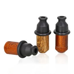 Houten kleur houten patroon metalen snuifpijp draagbare snuiffles snuff 51 mm gereedschap tepelpijp roken VS tabakspijp met siliconen tips mondstuk kogel mini