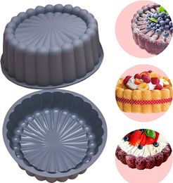 Siliconen Charlotte cakepan herbruikbare mal gecanneleerde cake pan anti -aanbak ronde mallen voor shortcake cheesecake brownie taart taart