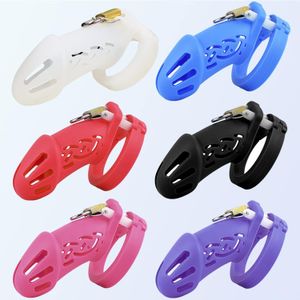 Jaula de castidad de silicona Sissy Cock Cage Lock Jaula de pene masculina para adultos Dispositivo de castidad BDSM sexual Castigo esclavo - Accesorios de equipo de bondage Juguetes para parejas