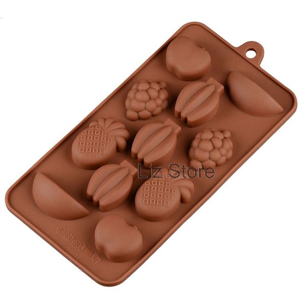 Molde de silicona para pastel de Chocolate, piña, plátano, uva, molde DIY, pudín de caramelo, molde para cubitos de hielo, herramienta para hornear de cocina de grado alimenticio TH0874