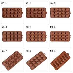 Silicone Chocolate Mold 18 Shapes Chocolate baking Tools Non-stick Silicone cake mold Jelly and Candy 3D mold DIY