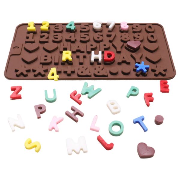 Moule de chocolat en silicone 26 lettres outils de pâtisserie de chocolat