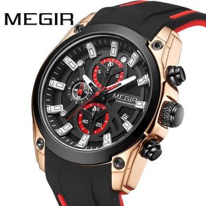 Silicone chronographe Quartz hommes montre Relogio Masculino hommes montres horloge hommes militaire Reloj Hombre montres-bracelets 207f