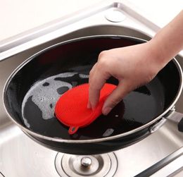 Tissu de nettoyage en silicone huile en silicone lavage à lavage de brosse Bol Nettoyage Multifinection Pot Pan Pan Brosse