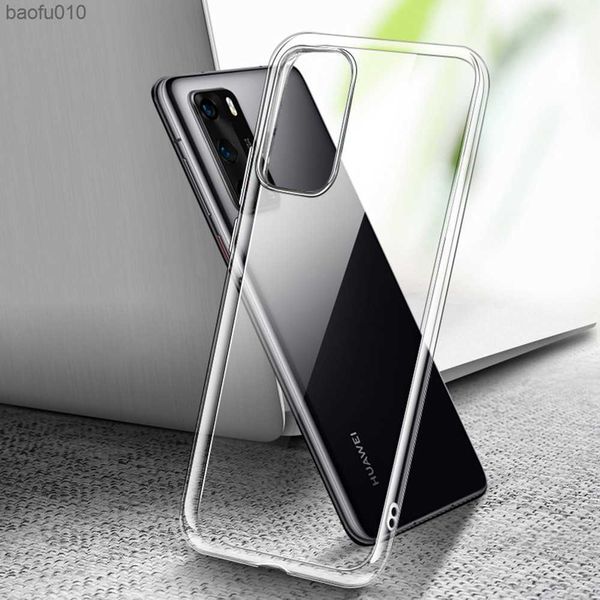 Coque transparente en silicone pour Huawei P20 P30 P40 Lite Mate 20 30 Pro Honor 10 20 20S 10i Couverture arrière de téléphone portable Coque antichoc souple L230619