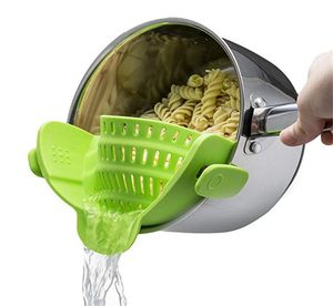 Silicone Colanders Kitchen Clip On Pot Strainer Drainer For Draining Excess Liquid Draining Pasta Vegetable Cookware k08272841812
