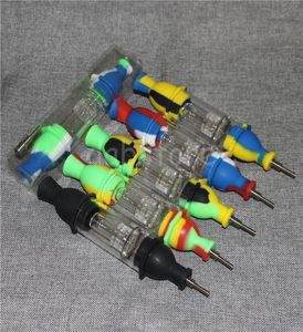 Kit de colectores de nector de colector de silicona Cachimbas con tubo de vidrio de clavo de titanio gr2 Tubos de agua Micro NC bong6911418