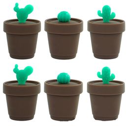 Récipient en silicone style cactus alimentaire 5ML Mini bocaux antiadhésifs Dab Tool Boîte de rangement en caoutchouc Porte-huile Petit récipient de cire