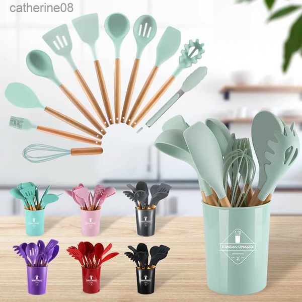 Outil de cuisson en Silicone cuisson Non toxique cuisson outils de cuisine ustensiles Silicone pelle cuillère grattoir brosse pelle fouet tourneur