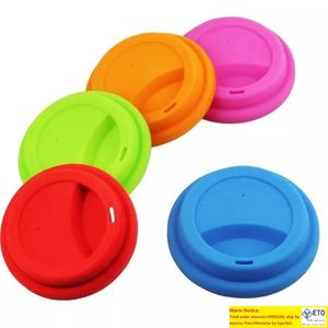 Couvercles de tasse en silicone 9 cm anti-poussière anti-déversement tasse à café en silicone de qualité alimentaire joint de couverture de thé au lait plusieurs couleurs