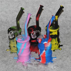 Silicone dab Rigs Tuyau d'eau en silicone Narguilé Bongs récipient en silicone barboteur bong pour fumer dery herbe